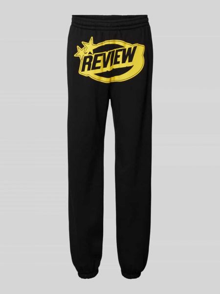 Spodnie sportowe z nadrukiem Review czarne
