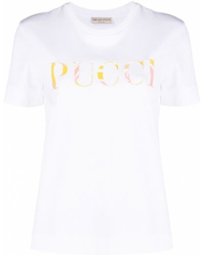 Camiseta con estampado con estampado abstracto Emilio Pucci blanco
