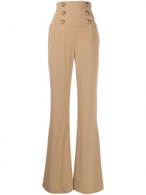 Pantalones rectos de cintura alta Balmain marrón