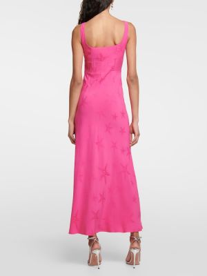 Жакардова миди рокля Rixo розово