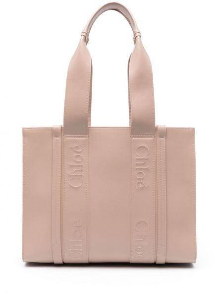 Τσάντα shopper Chloé ροζ