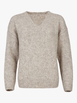 Хлопковый свитер из альпаки с v-образным вырезом Celtic & Co. серый
