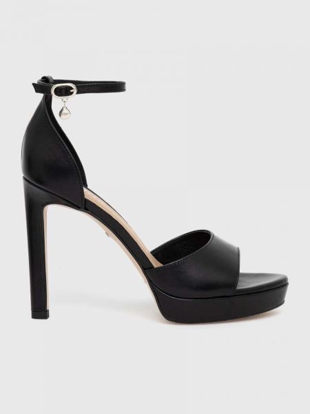Černé kožené sandály Wojas