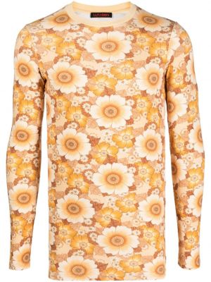 Пуловер на цветя с принт Lựu đạn оранжево