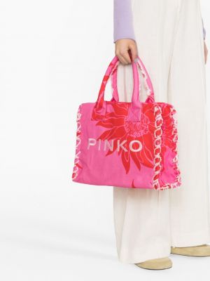 Siuvinėta shopper rankinė Pinko rožinė