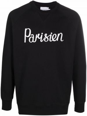 Trykt sweatshirt Maison Kitsuné svart