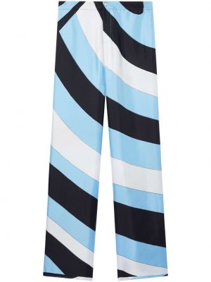 Pantaloni de mătase cu imagine Pucci albastru