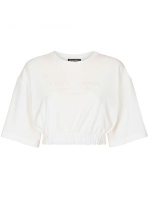 Bombažna majica Dolce & Gabbana bela