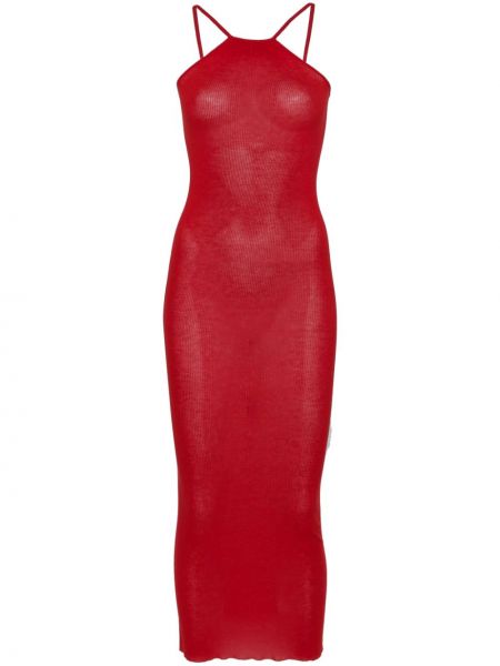 Μίντι φόρεμα Rick Owens κόκκινο
