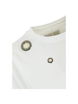 Camiseta de algodón con tachuelas Liviana Conti blanco