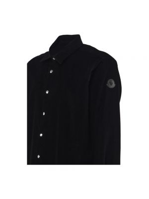 Camisa con botones de pana de algodón Moncler negro