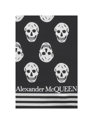 Bufanda de seda con estampado Alexander Mcqueen negro