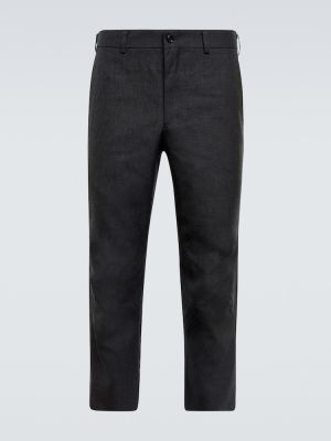 Slim fit vlněné klasické kalhoty s nízkým pasem Comme Des Garã§ons Homme Deux šedé