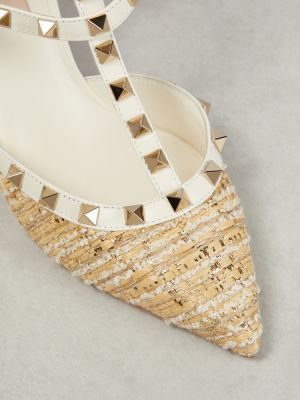 Calzado de cuero de tweed Valentino Garavani beige
