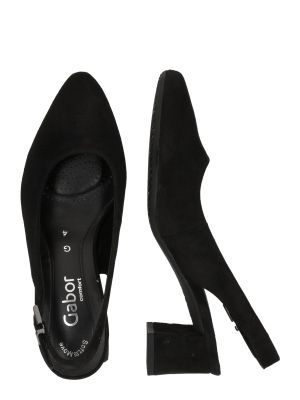 Полуотворени обувки с ток с отворена пета Gabor черно