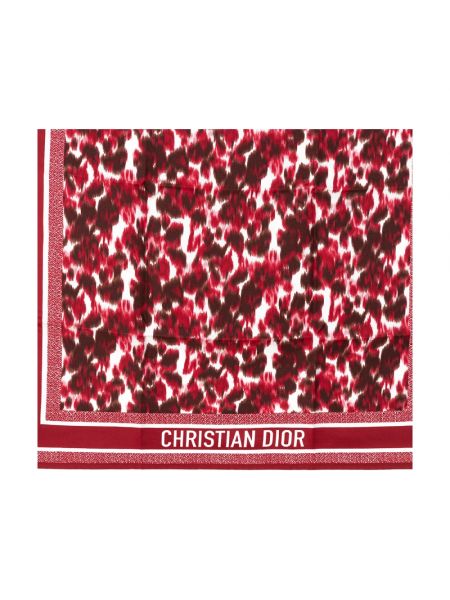 Pañuelo de seda con estampado Dior rojo