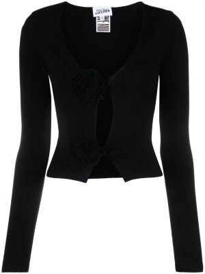 Gėlėtas megztinis su aplikacija Jean Paul Gaultier juoda