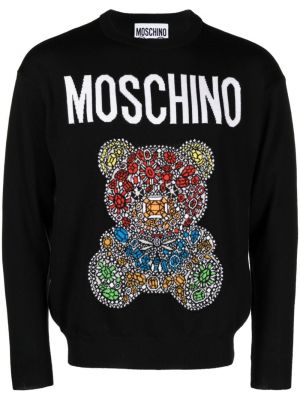 Вълнен пуловер Moschino черно