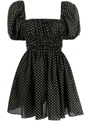 Puntíkaté mini šaty s potiskem Matteau černé