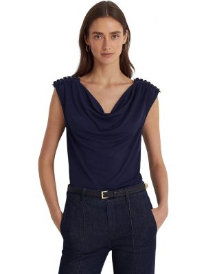 Блузка с воротником без рукавов из джерси Lauren Ralph Lauren