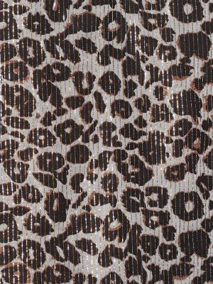 Leopardí sametová halenka s potiskem Velvet hnědá