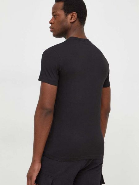 Bavlněné tričko s potiskem Calvin Klein Jeans černé