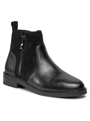 Členkové topánky Caprice čierna
