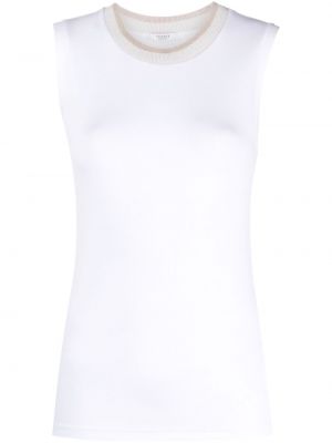 Kokvilnas t-krekls bez piedurknēm Peserico balts