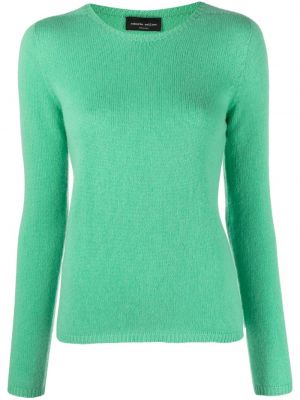 Kašmírový svetr s kulatým výstřihem Roberto Collina zelený