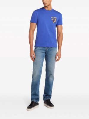 Kokvilnas t-krekls ar izšuvumiem Kenzo zils