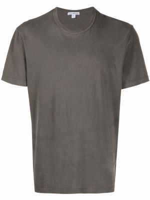 Βαμβακερή μπλούζα με στρογγυλή λαιμόκοψη James Perse πράσινο