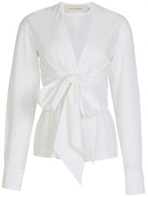 Λινή μπλούζα Silvia Tcherassi λευκό