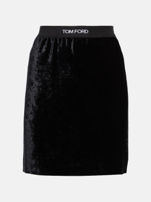 Βελούδινη φούστα mini Tom Ford μαύρο