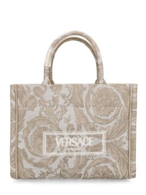 Žakárová nákupná taška Versace béžová