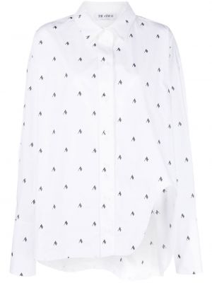 Oversized πουκάμισο με σχέδιο The Attico λευκό
