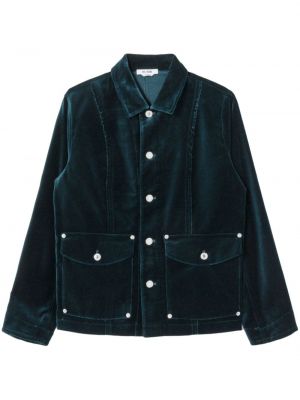 Žametna jakna iz rebrastega žameta Re/done modra