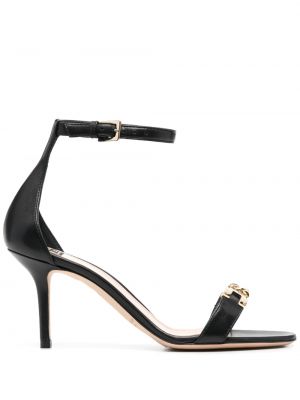 Leder sandale Elisabetta Franchi schwarz