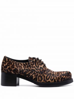 Leopard trykt snøring brogues Prada