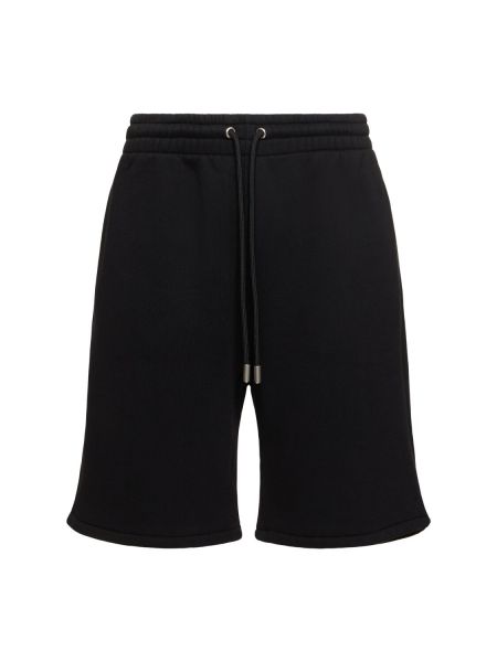 Pantaloni scurți cu broderie din bumbac Off-white negru