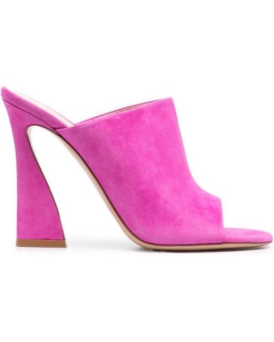 Lær semsket skinn mules Gianvito Rossi rosa