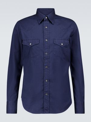 Rifľová košeľa Tom Ford modrá