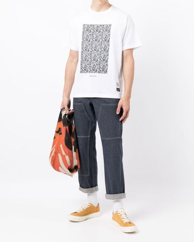 Raštuotas medvilninis marškinėliai Fumito Ganryu balta