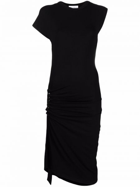 Sukienka midi asymetryczna Paco Rabanne czarna