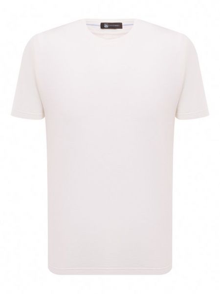 Хлопковая шелковая футболка Colombo белая