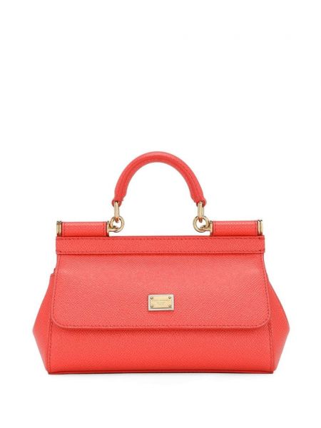 Læder mini taske Dolce & Gabbana orange