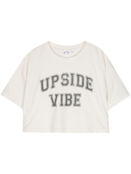Тениска с принт The Upside бяло