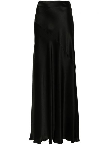 Saténová dlhá sukňa Alberta Ferretti čierna