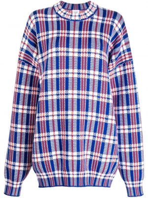 Kockovaný sveter z merina s potlačou Vetements