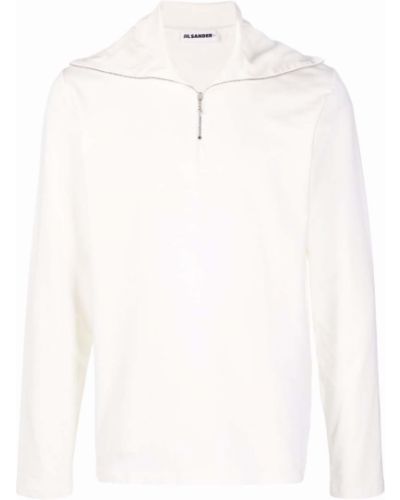 Jersey con cremallera de tela jersey Jil Sander blanco