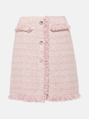 Mini suknja visoki struk od tvida Giambattista Valli ružičasta